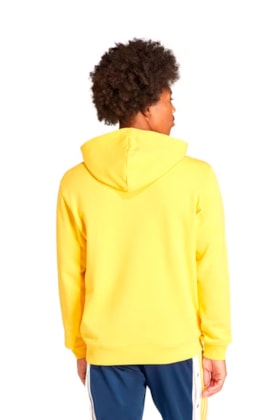 Blusa Moletinho Adidas Capuz Adicolor Classics Trefoil Amarelo