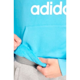 Blusa Moletinho Adidas Capuz Adicolor Classics Trefoil Azul Claro