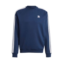 Blusa Moletom Adidas Adicolor Classics 3-Stripes Azul Marinho/Branco