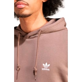 Blusa Moletom Adidas Capuz Trefoil Essentials Marrom