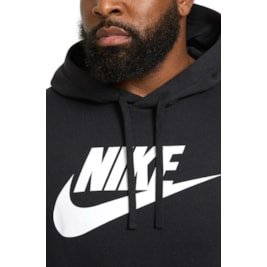 Blusa Moletom Nike Sportswear Club Fleece Masculino Preto/Branco