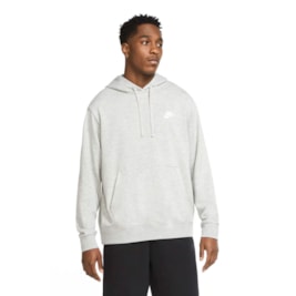 Blusão Moletom Nike Sportswear Club Fleece Unissex Cinza/Branco