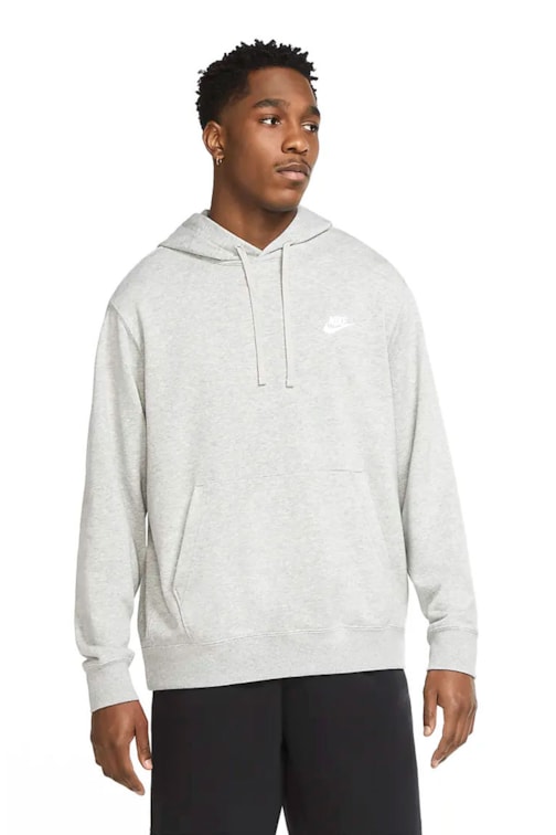 Blusão Moletom Nike Sportswear Club Fleece Unissex Cinza/Branco