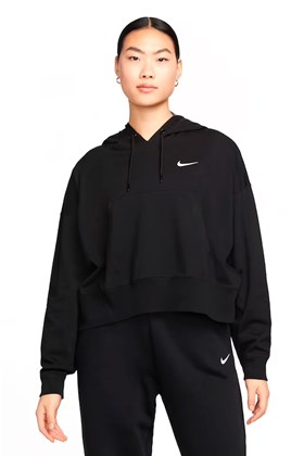 Blusão Moletom Nike Sportswear Oversized Feminino Preto/Branco