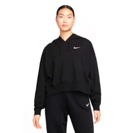 Blusão Moletom Nike Sportswear Oversized Feminino Preto/Branco