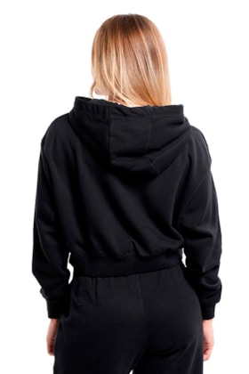 Blusão Nike Sportswear Club Fleece Crop Feminino Preto/Branco