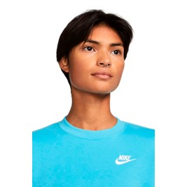 Blusão Nike Sportswear NSW Club Fleece Feminino Azul/Branco