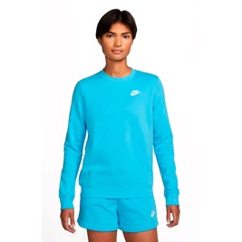 Blusão Nike Sportswear NSW Club Fleece Feminino Azul/Branco