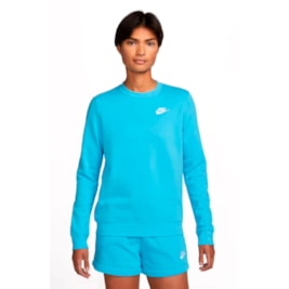 Blusão Nike Sportswear NSW Club Fleece Feminino Azul/Branco