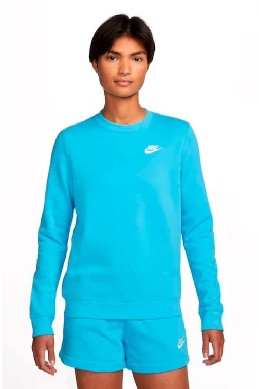 Blusão Nike Sportswear NSW Club Fleece Feminino Azul/Branco