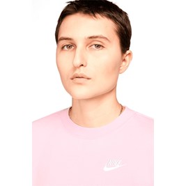 Blusão Nike Sportswear NSW Club Fleece Feminino Rosa/Branco