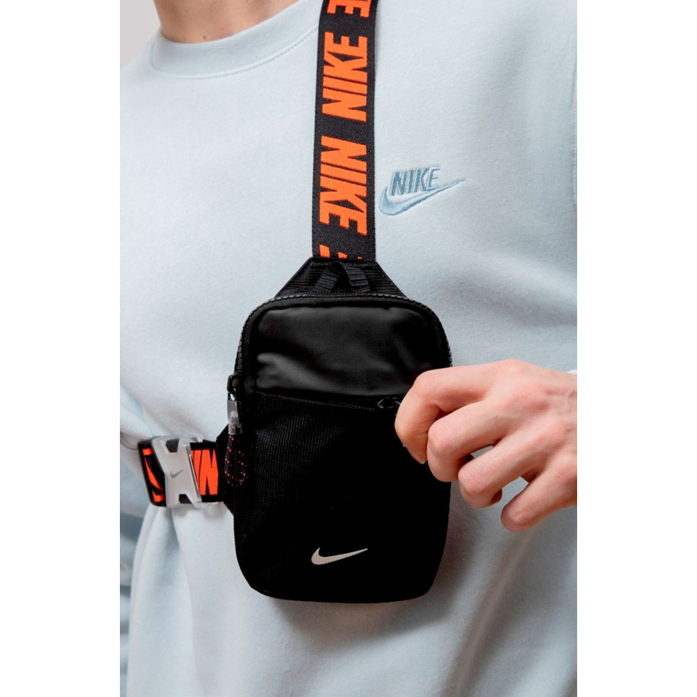 Bolsa Nike Shoulderbag Essentials Unissex Preta/Laranja NewSkull