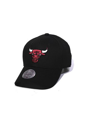 Boné Aba Curva Mitchell and Ness Chicago Bulls Team Logo Low Preto Strapback