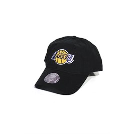 Boné Aba Curva Mitchell and Ness Los Angeles Lakers Washed Strapback