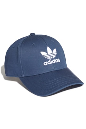 Bone Adidas Aba Curva Baseball Trefoil Strapback Azul/Branco Bone Adidas Aba Curva Baseball Trefoil Strapback Azul/Branco