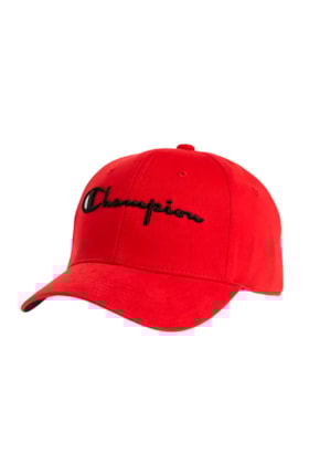 Bone Champion Aba Curva Bordado Strapback Vermelho/Preto Bone Champion Aba Curva Bordado Strapback Vermelho/Preto