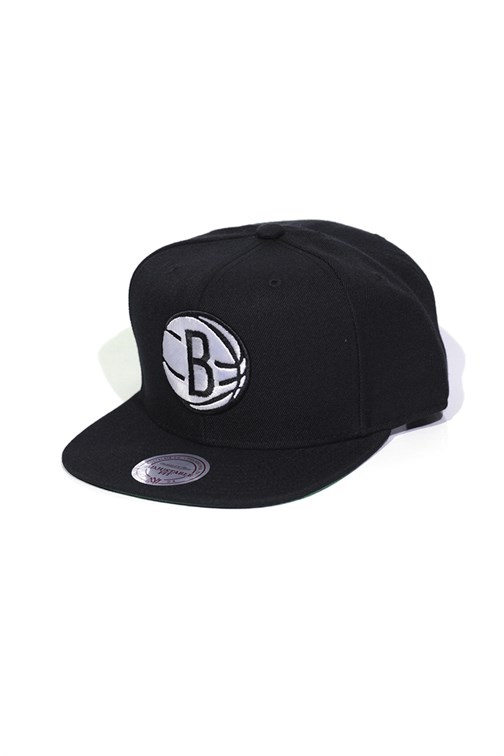 Boné Mitchell and Ness Brooklyn Nets Logo Solid Snapback
