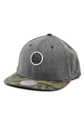 Bone MITCHELL AND NESS Golden State Warrios Flexfit 110 Snapback Cinza/Camo