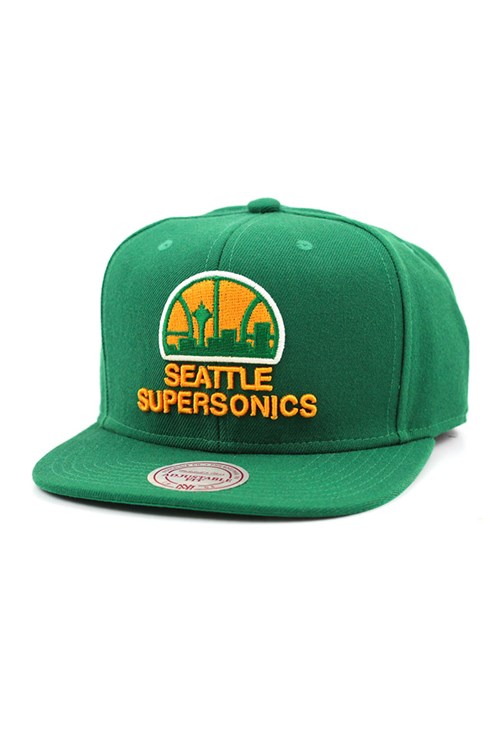 Bone MITCHELL AND NESS Logo Seattle Supersonics Snapback Verde