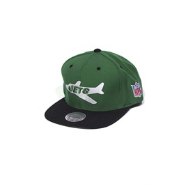 Boné Mitchell and Ness New York Jets Logo Snapback Verde