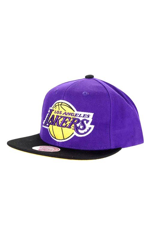 Boné Mitchell & Ness Nba Los Angeles Lakers Aba Reta Snapback Core Basic Roxo/Preto/Amarelo