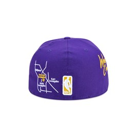 Boné New Era 59fifty Los Angeles Lakers City Transit Aba Reta Roxo/Amarelo