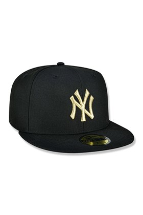 Boné New Era 59fifty Mlb New York Yankees Preto/Dourado