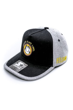 Bone STARTER Collab Felix Snapback Preto/Cinza Bone STARTER Collab Felix Snapback Preto/Cinza