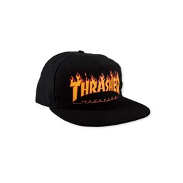 Bone Thrasher Flame Snapback Preto/Amarelo