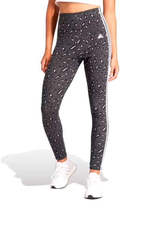 Calça Adidas Legging Essentials 3-stripes Animal Print Cinza/Branco