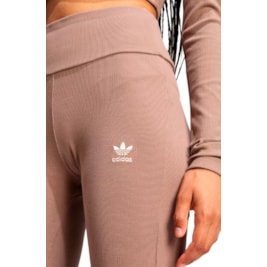 Calça Adidas Legging Flare Essentials Marrom/Branco