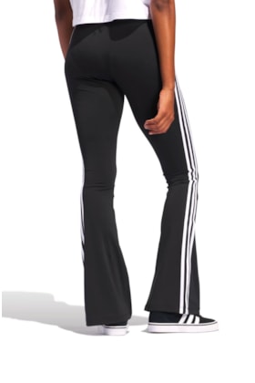 Calça Adidas Legging Flared Preto/Branco