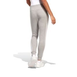 Calça Adidas Moletinho Essentials 3-stripes Cinza/Branco