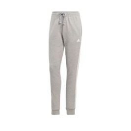 Calça Adidas Moletinho Essentials 3-stripes Cinza/Branco