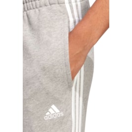 Calça Adidas Moletinho Essentials 3-stripes Cinza/Branco