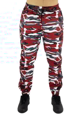 Calça NewSkull Jogger Camo Collor Vermelha Escura Calça NewSkull Jogger Camo Collor Vermelha Escura