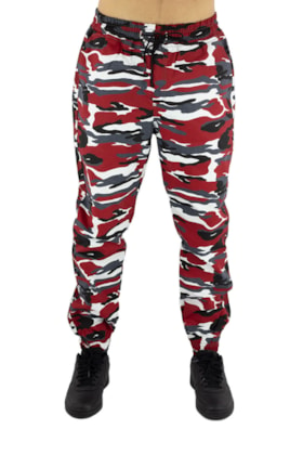 Calça NewSkull Jogger Camo Collor Vermelha Escura