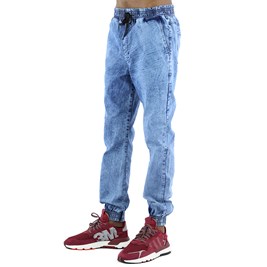 Calça NewSkull Jogger Jeans Marmorizada  Azul