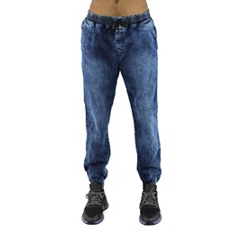 Calça NewSkull Jogger Jeans Marmorizada  Azul Escura