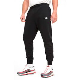 Calça Nike Sportswear Club Fleece Masculina Preto/Branco