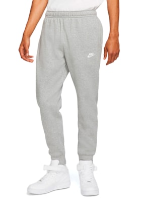 Calça Nike Sportswear Club Jogger Moletom Cinza/Branca Calça Nike Sportswear Club Jogger Moletom Cinza/Branca