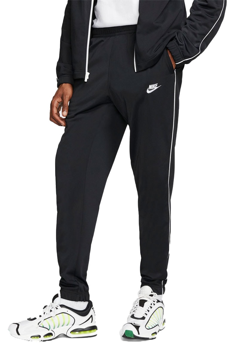 nike essentials polyknit zip up moletom com capuz in black