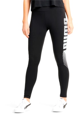 Calça Puma Legging Ess Graphic Feminina Preta/Branca