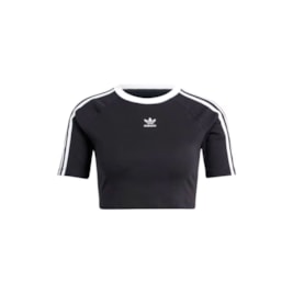 Camisa Adidas Baby Look 3-stripes Preto