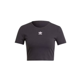 Camisa Adidas Cropped Essentials Rib Preto