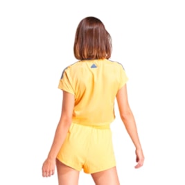 Camisa Adidas Cropped Tiro Summer Amarelo/Azul