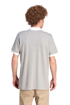 Camisa Adidas Polo Adicolor Classic 3-stripes Cinza/Branco