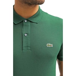 Camisa Polo Lacoste Masculina Slim Fit Petit Piquet Verde