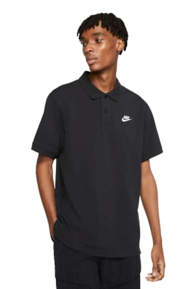 Camisa Polo Nike Sportswear Preta/Branca