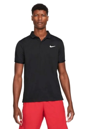 Camisa Polo NikeCourt Dri-FIT Victory Preto/Branco